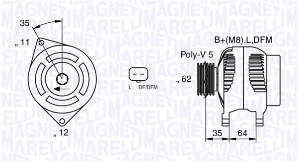 MAGNETI MARELLI Генератор 063377015010